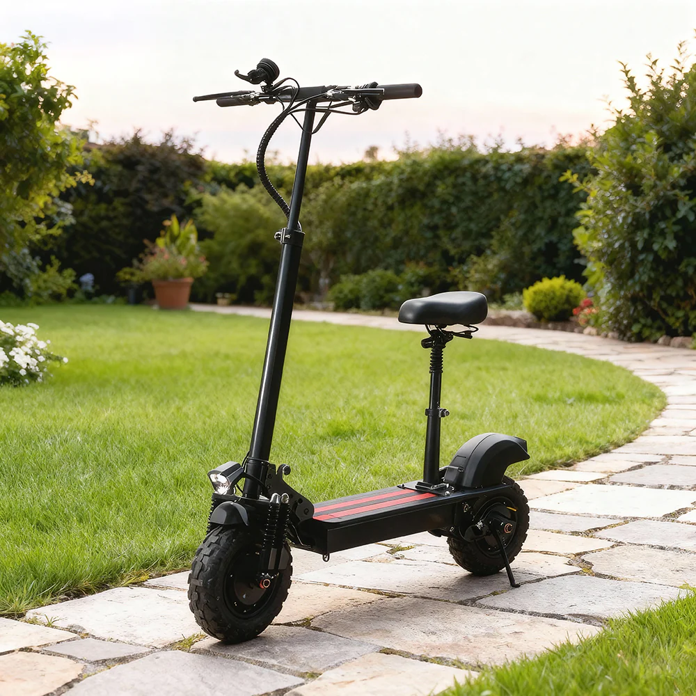 All Terrain Electric Scooter with 2000W Power Motors and 11-Inch Vacuum Tires, 4-mode, Black